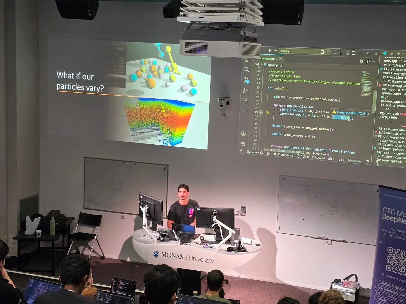 A Monash DeepNeuron C++ workshop session at Monash University.